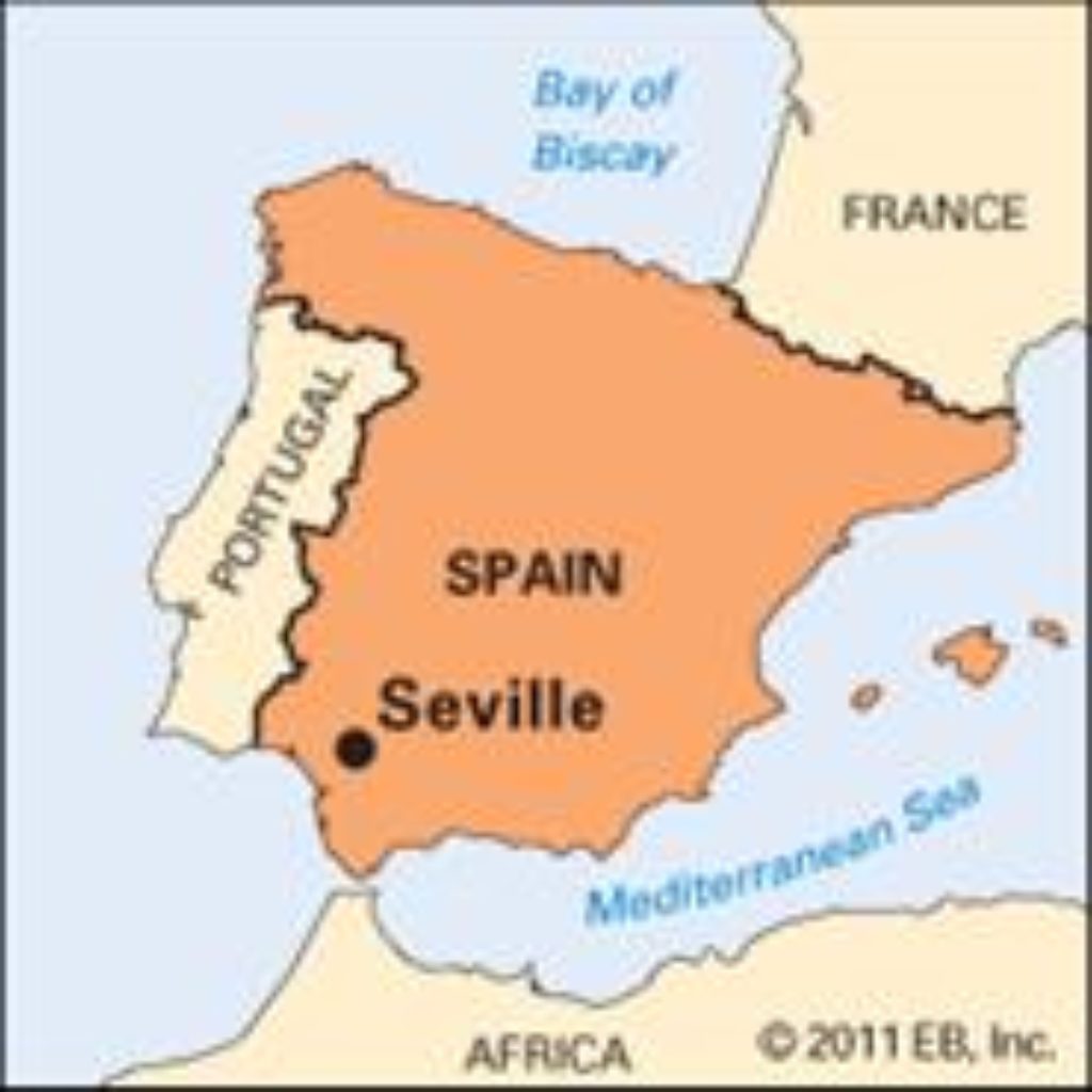 Map of Seville, Spain